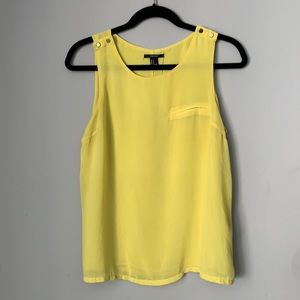 Yellow spearmint colored chiffon lookin top